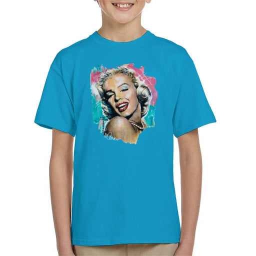 Sidney Maurer Original Portrait Of Marilyn Monroe Lipstick Kids T-Shirt - Kids Boys T-Shirt