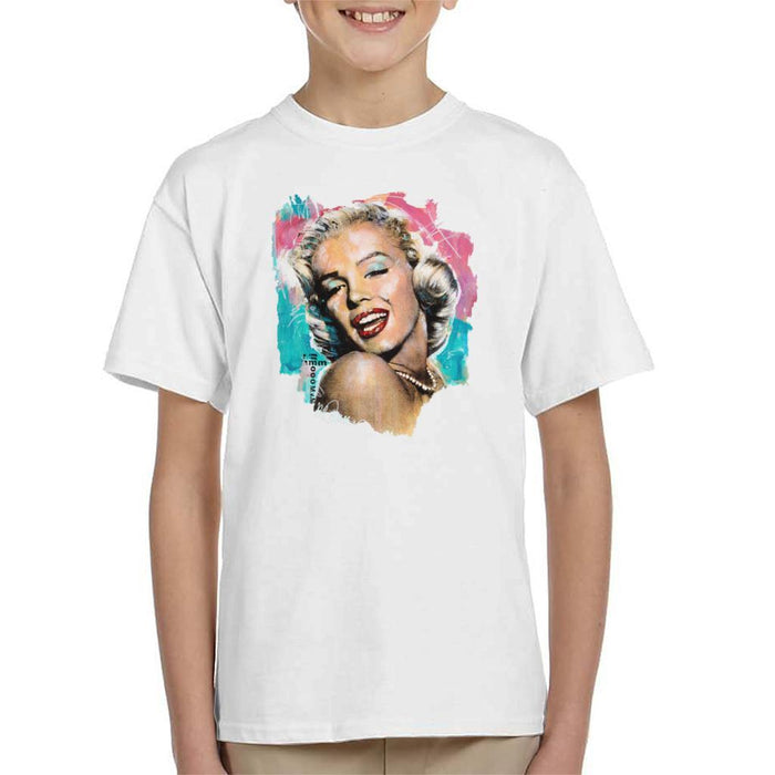 Sidney Maurer Original Portrait Of Marilyn Monroe Lipstick Kids T-Shirt - Kids Boys T-Shirt