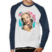 Sidney Maurer Original Portrait Of Marilyn Monroe Lipstick Mens Baseball Long Sleeved T-Shirt - Mens Baseball Long Sleeved T-Shirt
