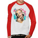 Sidney Maurer Original Portrait Of Marilyn Monroe Lipstick Mens Baseball Long Sleeved T-Shirt - Mens Baseball Long Sleeved T-Shirt