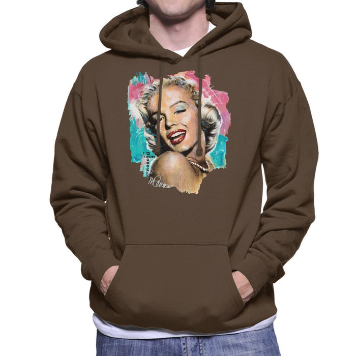 Sidney Maurer Original Portrait Of Marilyn Monroe Lipstick Mens Hooded Sweatshirt - Mens Hooded Sweatshirt