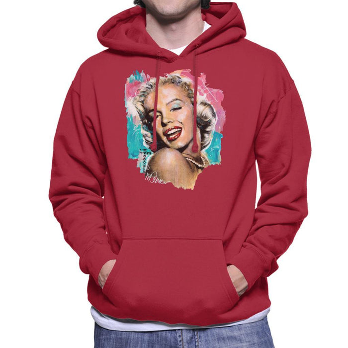 Sidney Maurer Original Portrait Of Marilyn Monroe Lipstick Mens Hooded Sweatshirt - Mens Hooded Sweatshirt