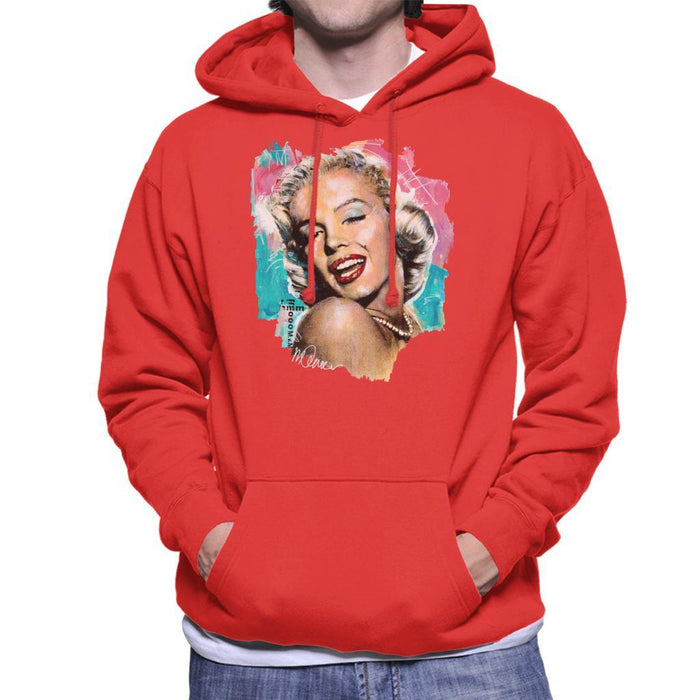 Sidney Maurer Original Portrait Of Marilyn Monroe Lipstick Mens Hooded Sweatshirt - Mens Hooded Sweatshirt