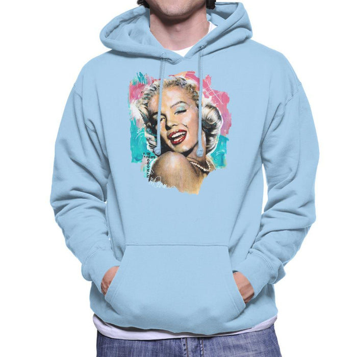Sidney Maurer Original Portrait Of Marilyn Monroe Lipstick Mens Hooded Sweatshirt - Mens Hooded Sweatshirt
