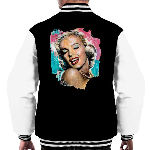 Sidney Maurer Original Portrait Of Marilyn Monroe Lipstick Mens Varsity Jacket - Mens Varsity Jacket