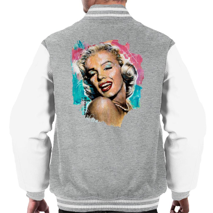 Sidney Maurer Original Portrait Of Marilyn Monroe Lipstick Mens Varsity Jacket - Mens Varsity Jacket