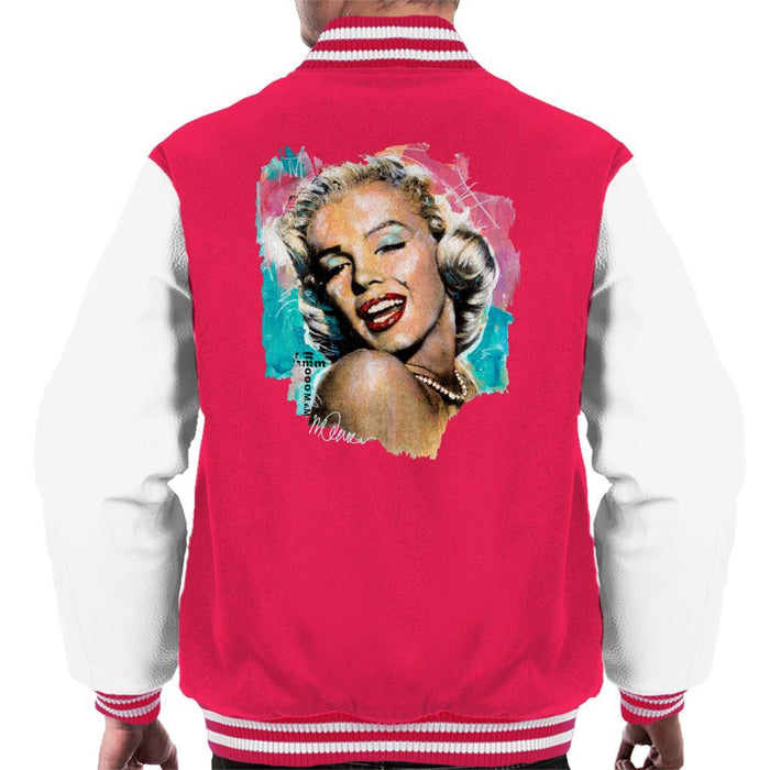 Sidney Maurer Original Portrait Of Marilyn Monroe Lipstick Mens Varsity Jacket - Mens Varsity Jacket