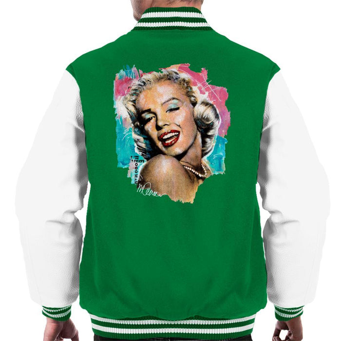 Sidney Maurer Original Portrait Of Marilyn Monroe Lipstick Mens Varsity Jacket - Mens Varsity Jacket