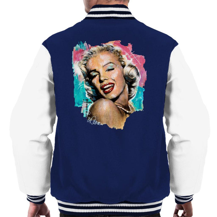 Sidney Maurer Original Portrait Of Marilyn Monroe Lipstick Mens Varsity Jacket - Mens Varsity Jacket