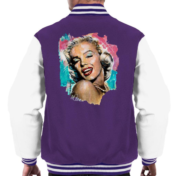 Sidney Maurer Original Portrait Of Marilyn Monroe Lipstick Mens Varsity Jacket - Mens Varsity Jacket