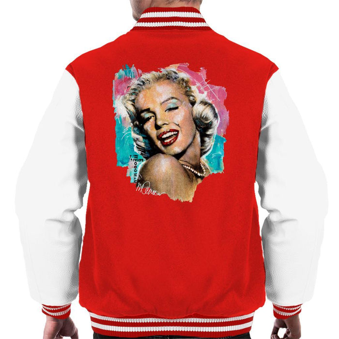 Sidney Maurer Original Portrait Of Marilyn Monroe Lipstick Mens Varsity Jacket - Mens Varsity Jacket