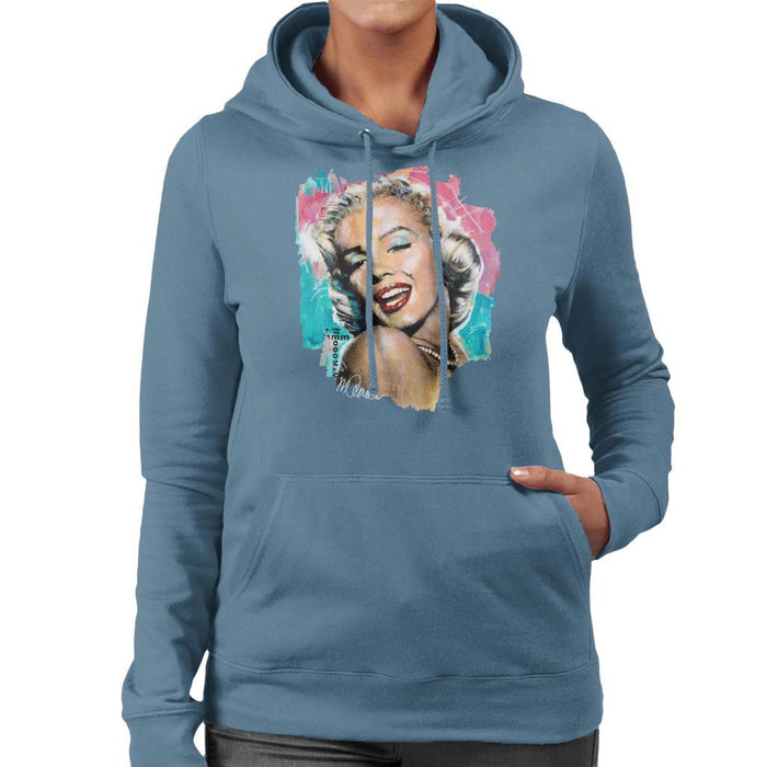Sidney Maurer Original Portrait Of Marilyn Monroe Lipstick Womens Hooded Sweatshirt - Womens Hooded Sweatshirt