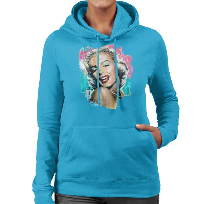 Sidney Maurer Original Portrait Of Marilyn Monroe Lipstick Womens Hooded Sweatshirt - Womens Hooded Sweatshirt