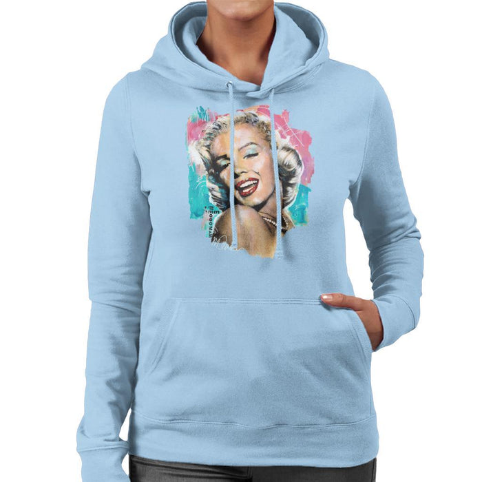 Sidney Maurer Original Portrait Of Marilyn Monroe Lipstick Womens Hooded Sweatshirt - Womens Hooded Sweatshirt
