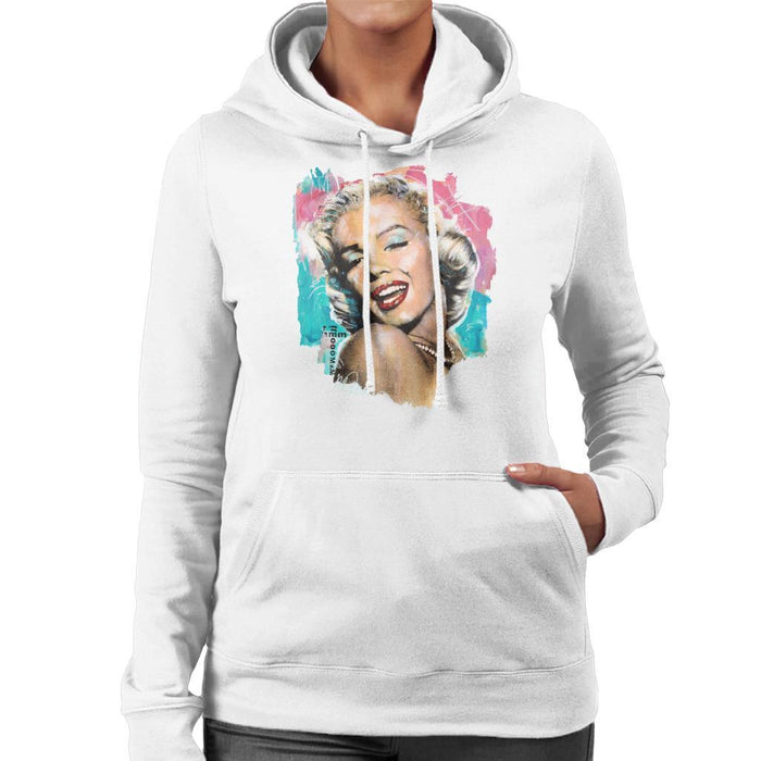 Sidney Maurer Original Portrait Of Marilyn Monroe Lipstick Womens Hooded Sweatshirt - Womens Hooded Sweatshirt