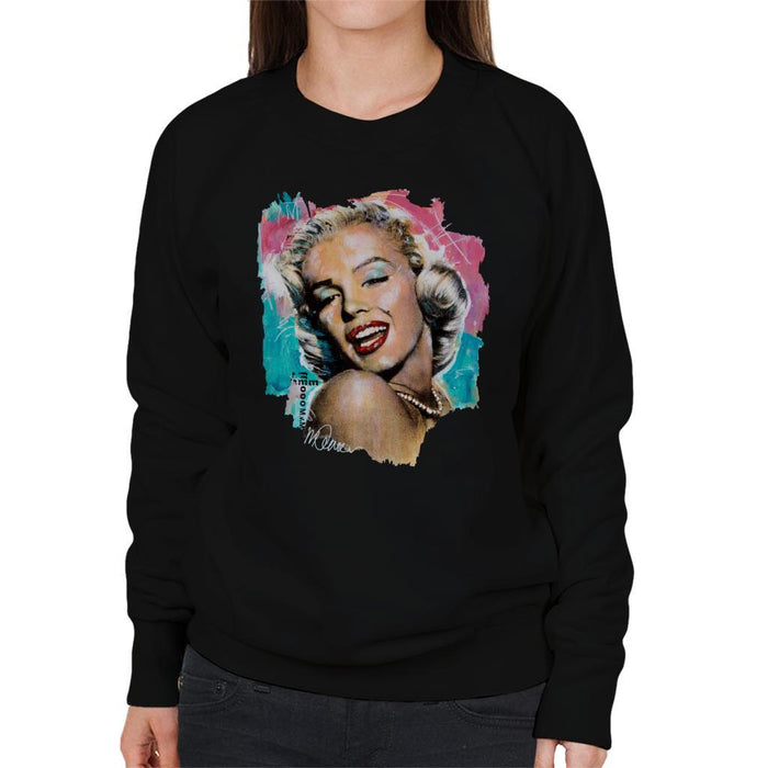 Sidney Maurer Original Portrait Of Marilyn Monroe Lipstick Womens Sweatshirt - Womens Sweatshirt