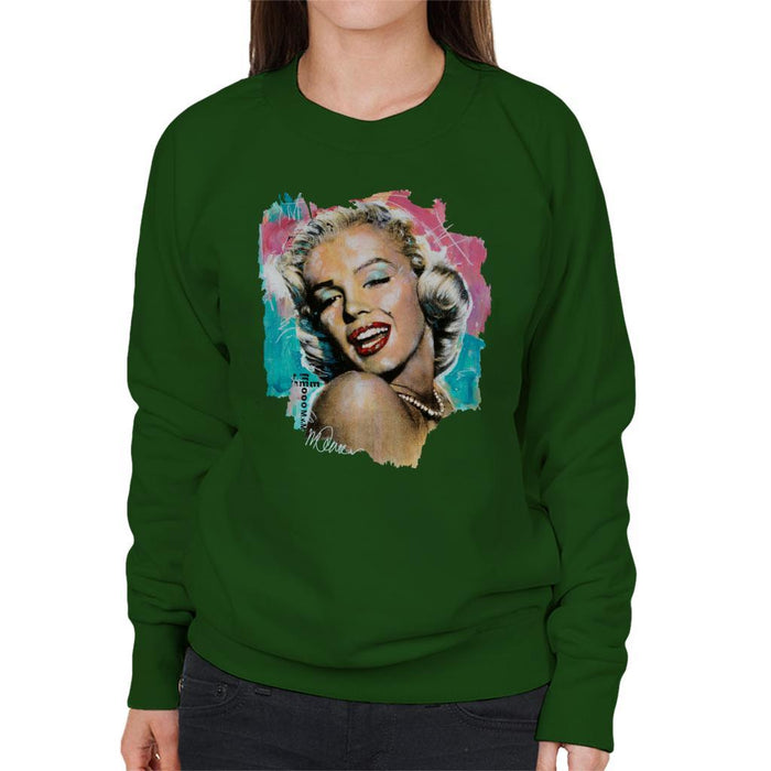 Sidney Maurer Original Portrait Of Marilyn Monroe Lipstick Womens Sweatshirt - Womens Sweatshirt