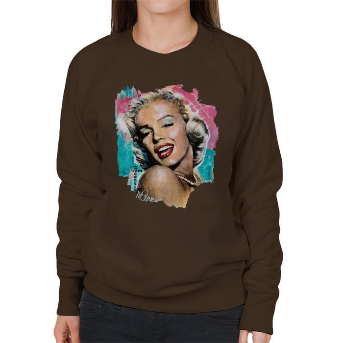 Sidney Maurer Original Portrait Of Marilyn Monroe Lipstick Womens Sweatshirt - Womens Sweatshirt