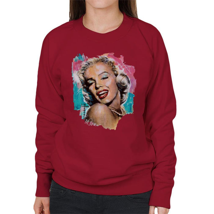 Sidney Maurer Original Portrait Of Marilyn Monroe Lipstick Womens Sweatshirt - Womens Sweatshirt
