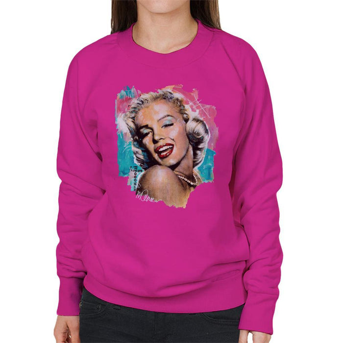 Sidney Maurer Original Portrait Of Marilyn Monroe Lipstick Womens Sweatshirt - Womens Sweatshirt