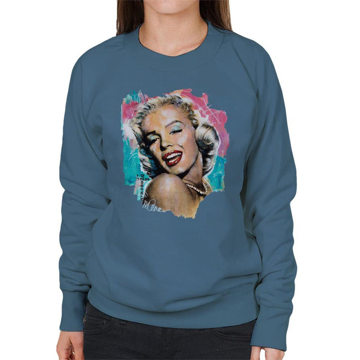 Sidney Maurer Original Portrait Of Marilyn Monroe Lipstick Womens Sweatshirt - Womens Sweatshirt