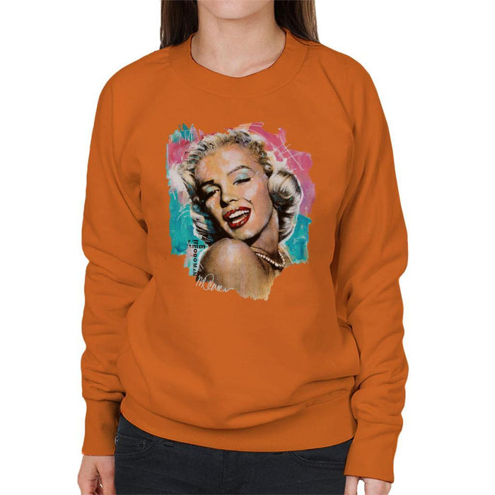 Sidney Maurer Original Portrait Of Marilyn Monroe Lipstick Womens Sweatshirt - Womens Sweatshirt