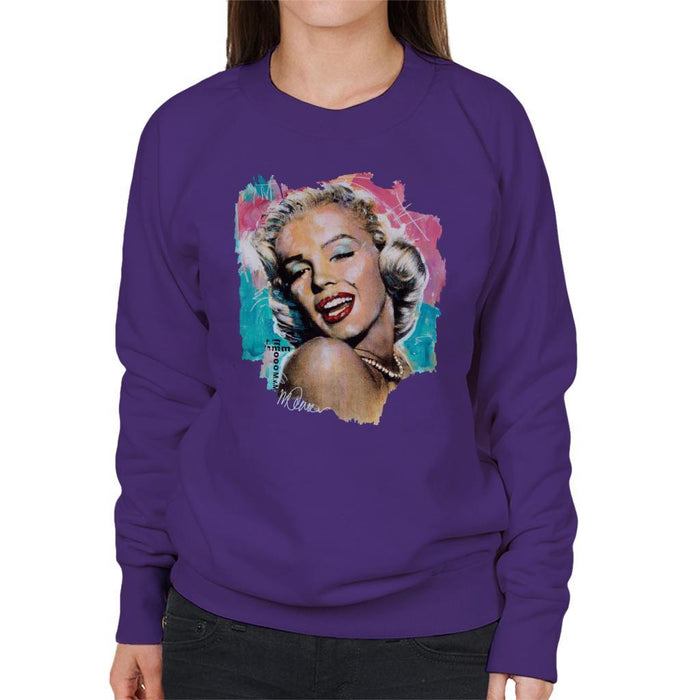 Sidney Maurer Original Portrait Of Marilyn Monroe Lipstick Womens Sweatshirt - Womens Sweatshirt