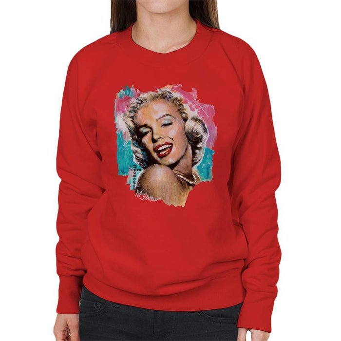 Sidney Maurer Original Portrait Of Marilyn Monroe Lipstick Womens Sweatshirt - Womens Sweatshirt