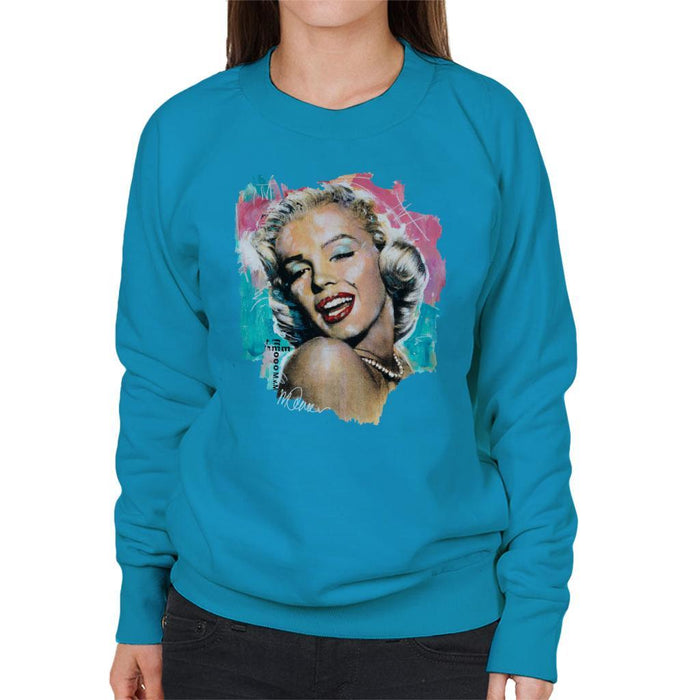 Sidney Maurer Original Portrait Of Marilyn Monroe Lipstick Womens Sweatshirt - Womens Sweatshirt