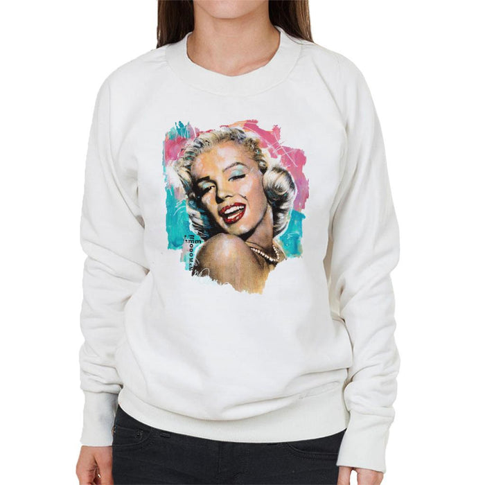 Sidney Maurer Original Portrait Of Marilyn Monroe Lipstick Womens Sweatshirt - Womens Sweatshirt