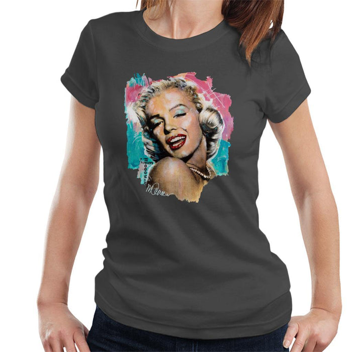 Sidney Maurer Original Portrait Of Marilyn Monroe Lipstick Womens T-Shirt - Womens T-Shirt
