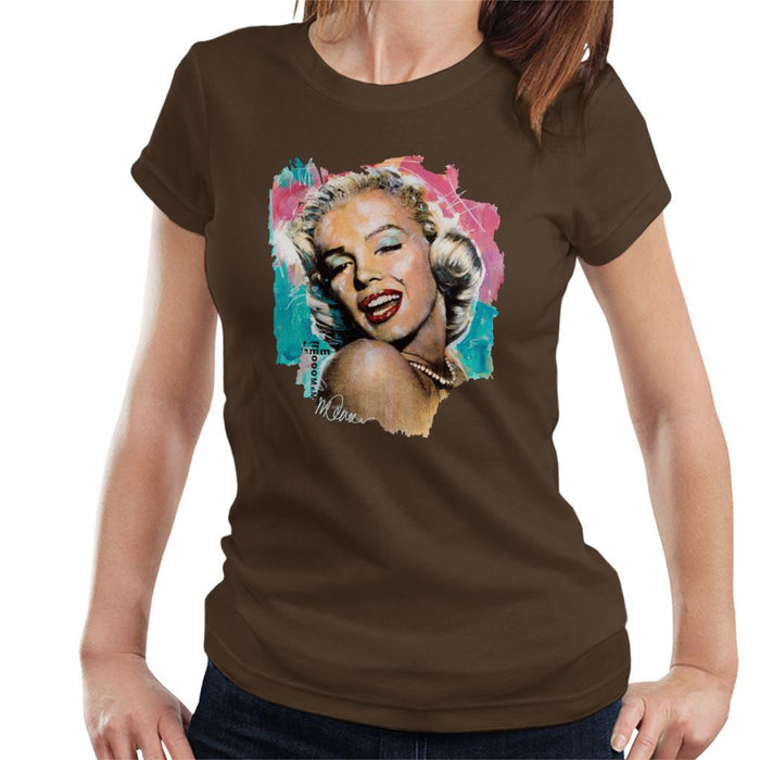 Sidney Maurer Original Portrait Of Marilyn Monroe Lipstick Womens T-Shirt - Womens T-Shirt