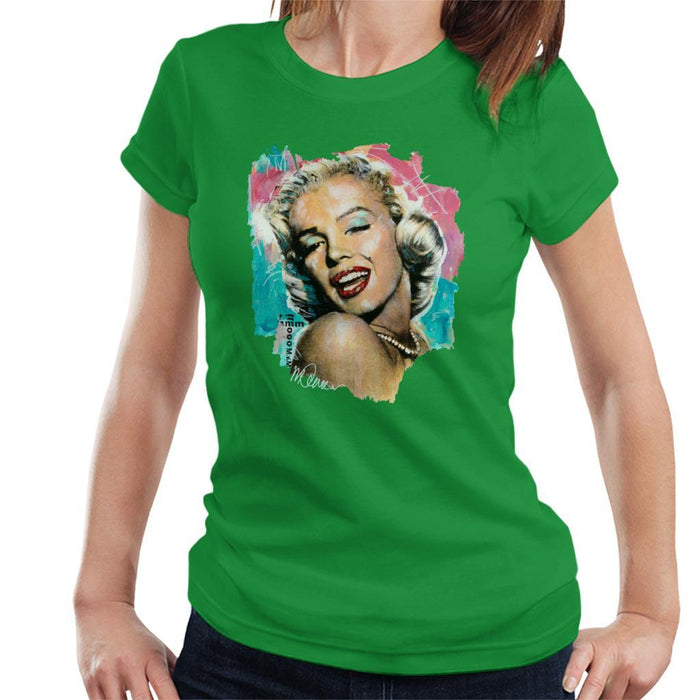 Sidney Maurer Original Portrait Of Marilyn Monroe Lipstick Womens T-Shirt - Womens T-Shirt