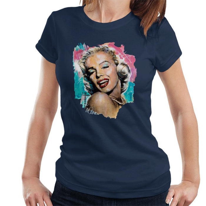 Sidney Maurer Original Portrait Of Marilyn Monroe Lipstick Womens T-Shirt - Womens T-Shirt