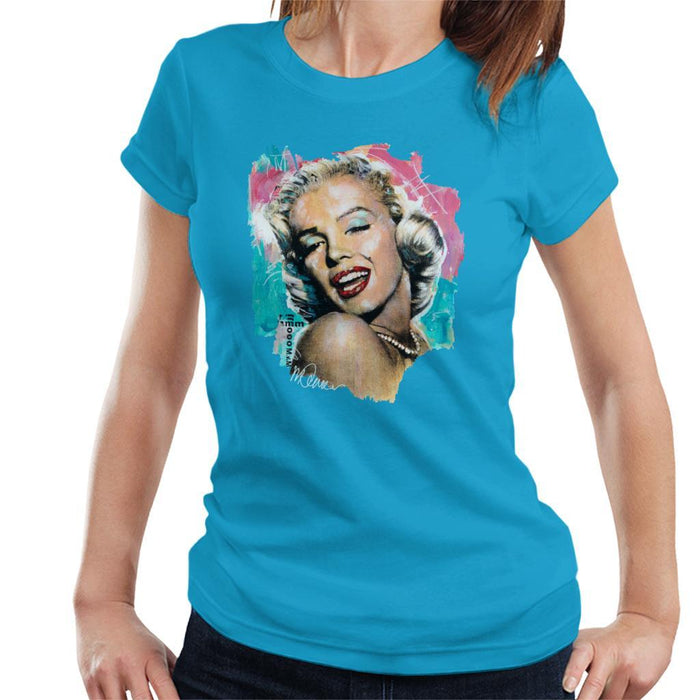 Sidney Maurer Original Portrait Of Marilyn Monroe Lipstick Womens T-Shirt - Womens T-Shirt