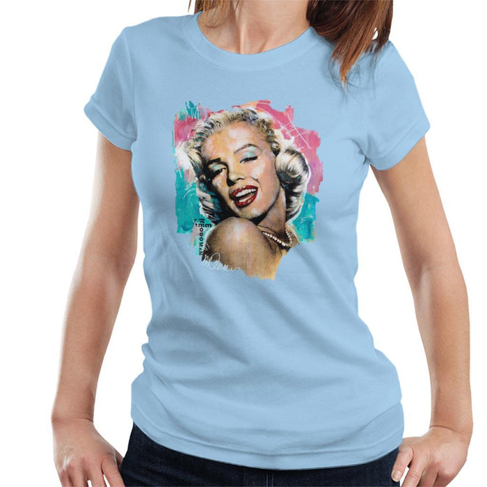 Sidney Maurer Original Portrait Of Marilyn Monroe Lipstick Womens T-Shirt - Womens T-Shirt