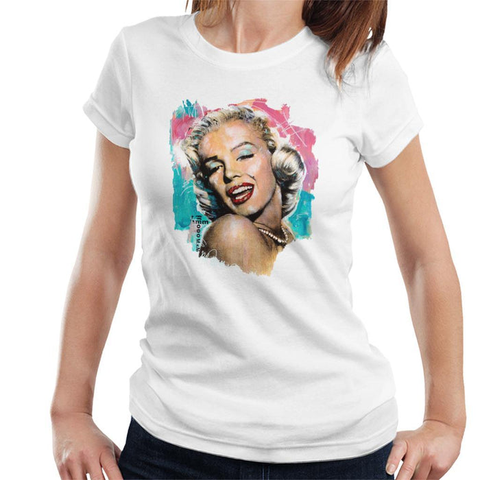 Sidney Maurer Original Portrait Of Marilyn Monroe Lipstick Womens T-Shirt - Womens T-Shirt