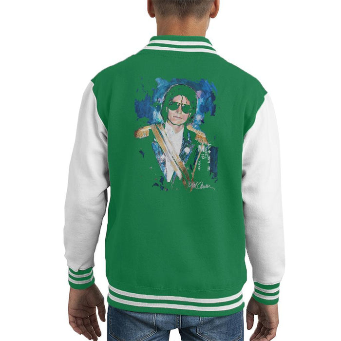 Sidney Maurer Original Portrait Of Michael Jackson 1984 Grammys Kids Varsity Jacket - Kids Boys Varsity Jacket