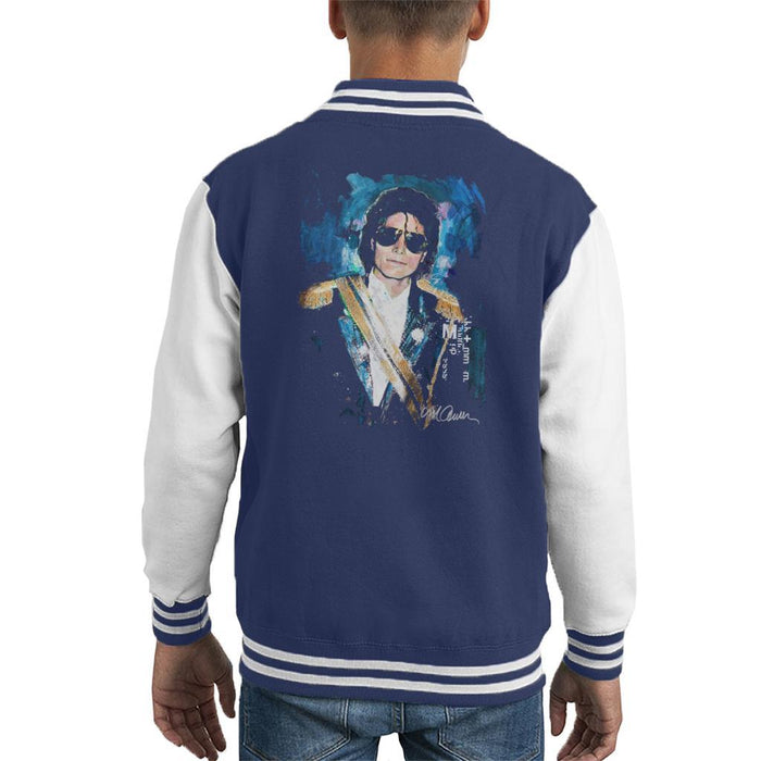 Sidney Maurer Original Portrait Of Michael Jackson 1984 Grammys Kids Varsity Jacket - Kids Boys Varsity Jacket
