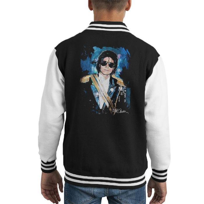Sidney Maurer Original Portrait Of Michael Jackson 1984 Grammys Kids Varsity Jacket - Kids Boys Varsity Jacket