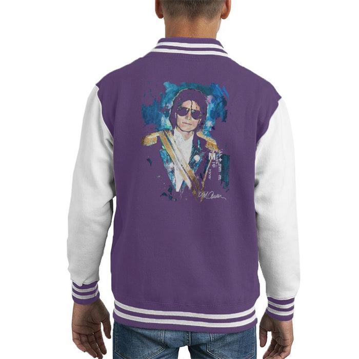 Sidney Maurer Original Portrait Of Michael Jackson 1984 Grammys Kids Varsity Jacket - Kids Boys Varsity Jacket