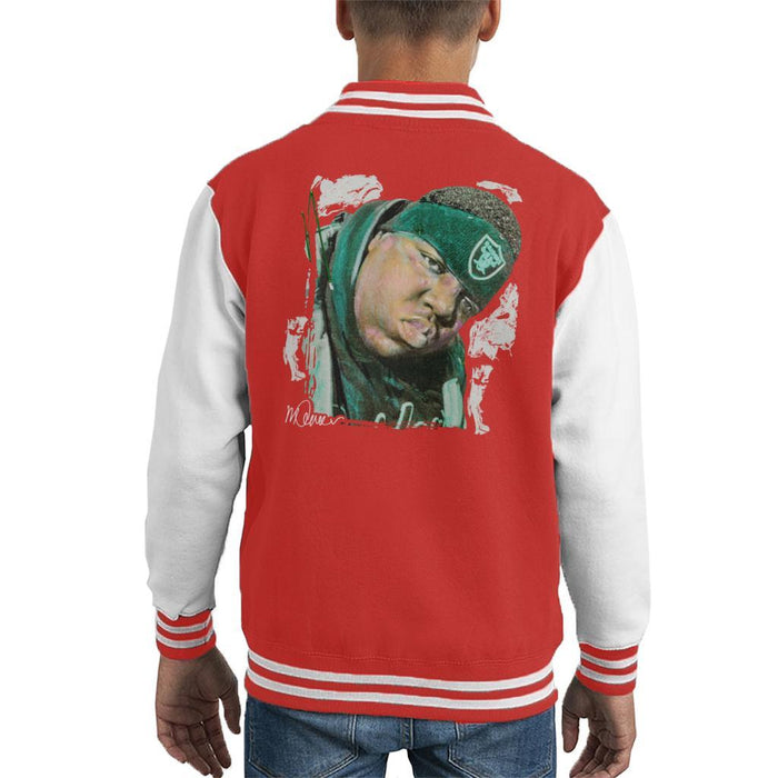 Sidney Maurer Original Portrait Of Notorious BIG Kids Varsity Jacket - Kids Boys Varsity Jacket