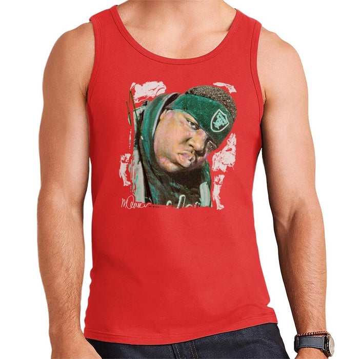 Sidney Maurer Original Portrait Of Notorious BIG Mens Vest - Small / Red - Mens Vest