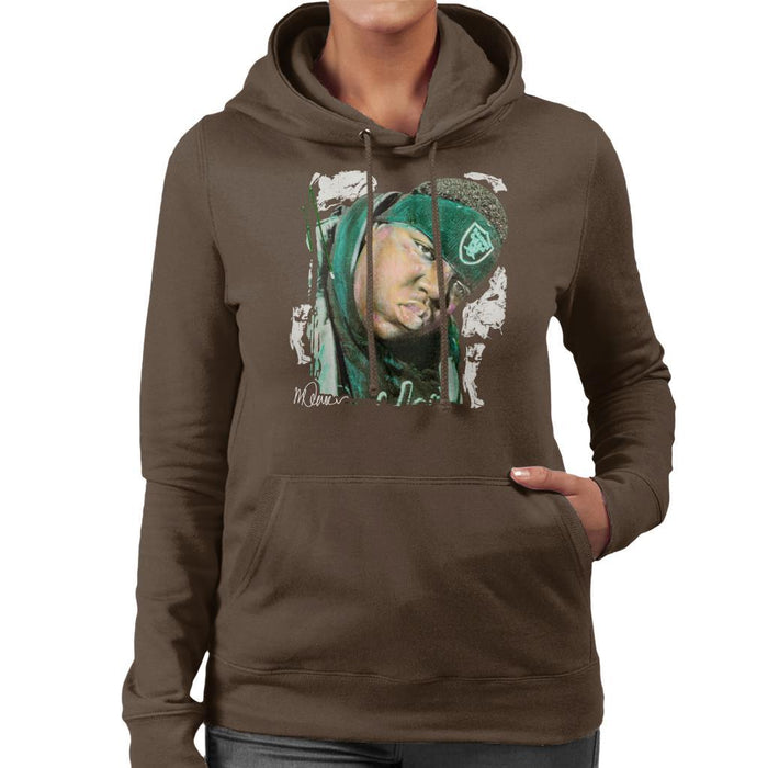 Sidney Maurer Original Portrait Of Notorious BIG Womens Hooded Sweatshirt - Womens Hooded Sweatshirt