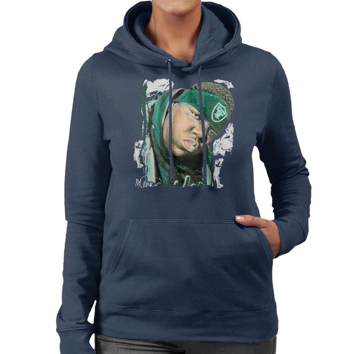 Sidney Maurer Original Portrait Of Notorious BIG Womens Hooded Sweatshirt - Womens Hooded Sweatshirt