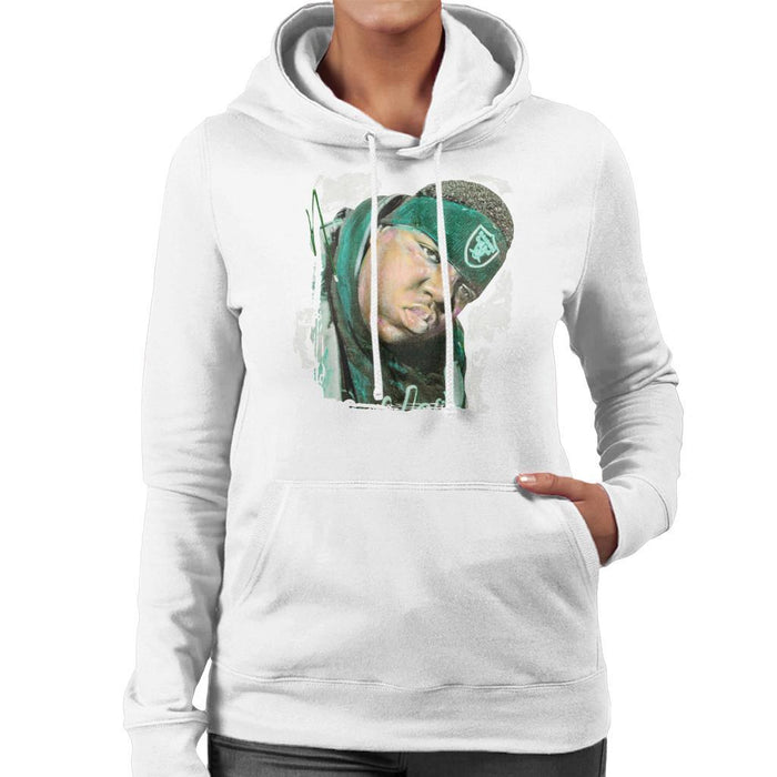 Sidney Maurer Original Portrait Of Notorious BIG Womens Hooded Sweatshirt - Womens Hooded Sweatshirt
