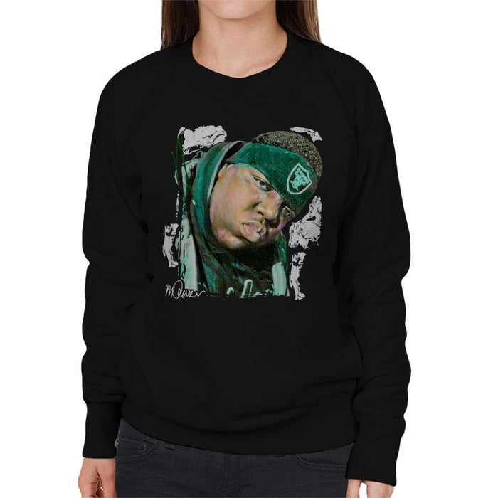 Sidney Maurer Original Portrait Of Notorious BIG Womens Sweatshirt - Womens Sweatshirt