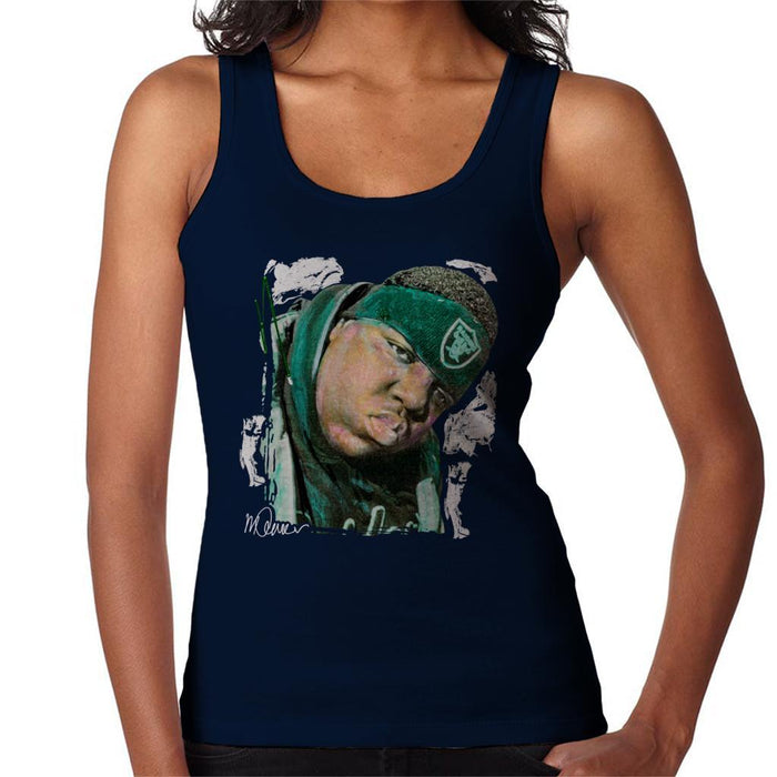 Sidney Maurer Original Portrait Of Notorious BIG Womens Vest - Small / Navy Blue - Womens Vest
