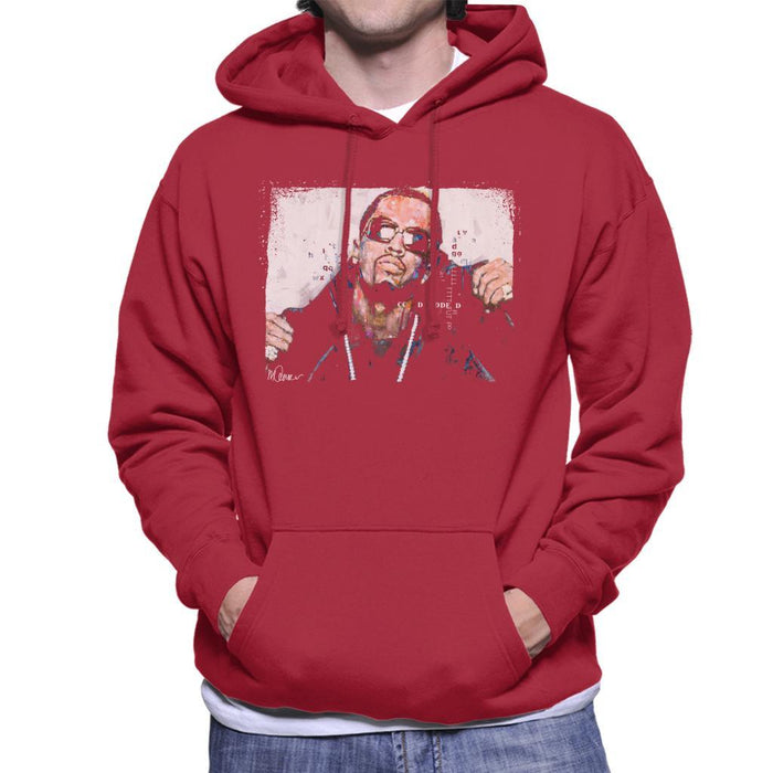 Sidney Maurer Original Portrait Of P Diddy Mens Hooded Sweatshirt - Small / Cherry Red - Mens Hooded Sweatshirt