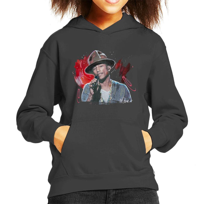 Sidney Maurer Original Portrait Of Pharrel Williams Live Kids Hooded Sweatshirt - Kids Boys Hooded Sweatshirt
